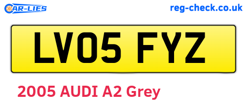 LV05FYZ are the vehicle registration plates.