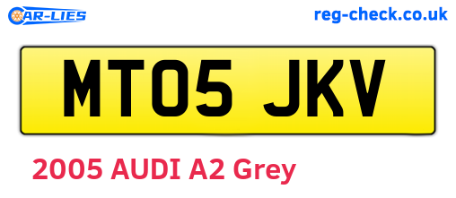MT05JKV are the vehicle registration plates.