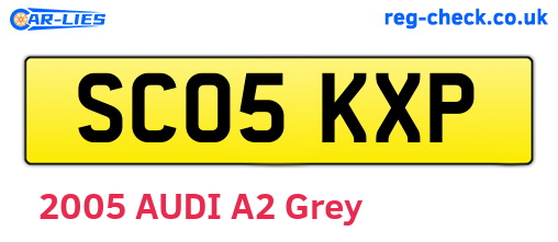 SC05KXP are the vehicle registration plates.