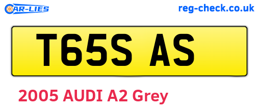 T65SAS are the vehicle registration plates.
