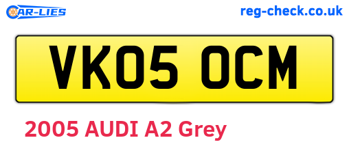 VK05OCM are the vehicle registration plates.