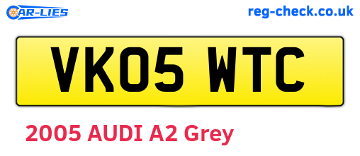 VK05WTC are the vehicle registration plates.