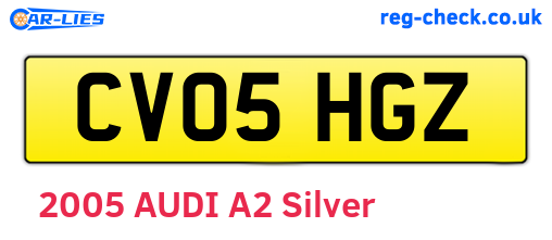 CV05HGZ are the vehicle registration plates.