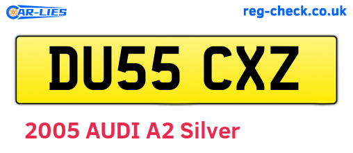 DU55CXZ are the vehicle registration plates.