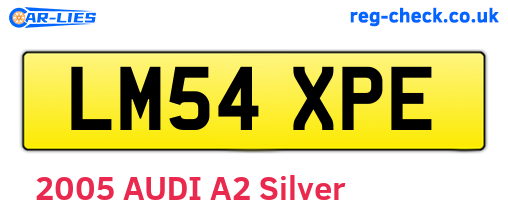 LM54XPE are the vehicle registration plates.