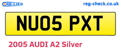 NU05PXT are the vehicle registration plates.