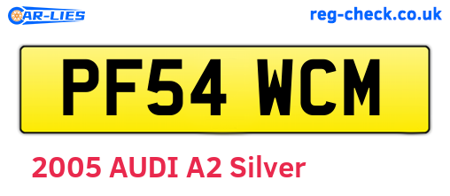 PF54WCM are the vehicle registration plates.