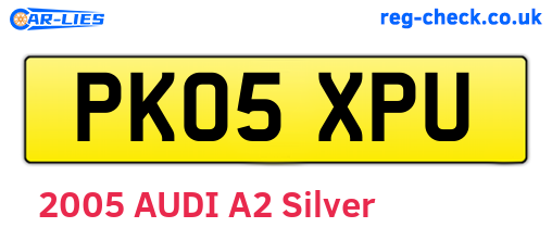 PK05XPU are the vehicle registration plates.