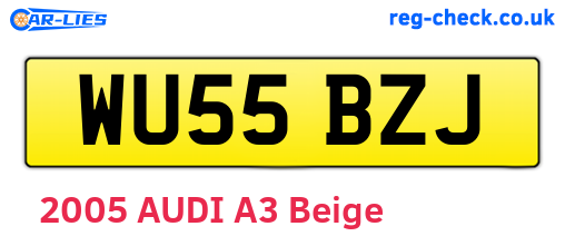 WU55BZJ are the vehicle registration plates.