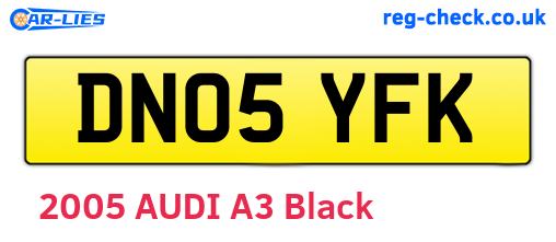 DN05YFK are the vehicle registration plates.
