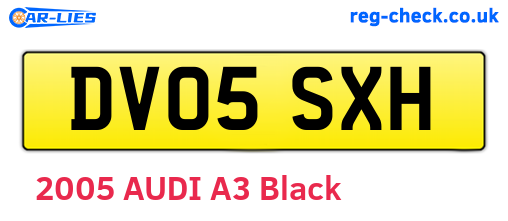 DV05SXH are the vehicle registration plates.