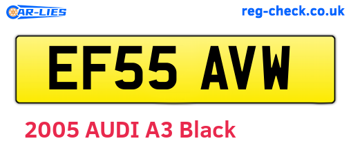 EF55AVW are the vehicle registration plates.