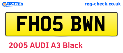 FH05BWN are the vehicle registration plates.