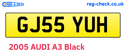 GJ55YUH are the vehicle registration plates.