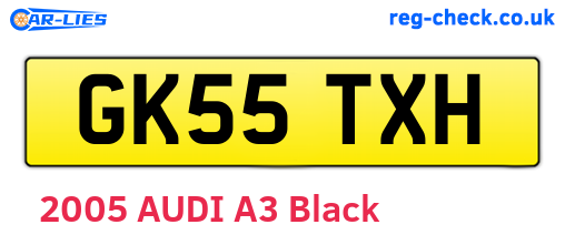 GK55TXH are the vehicle registration plates.