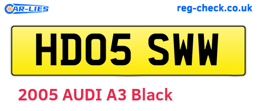 HD05SWW are the vehicle registration plates.