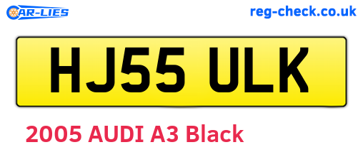 HJ55ULK are the vehicle registration plates.