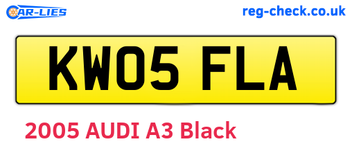 KW05FLA are the vehicle registration plates.
