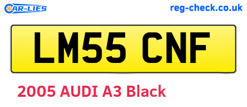 LM55CNF are the vehicle registration plates.
