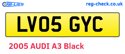 LV05GYC are the vehicle registration plates.