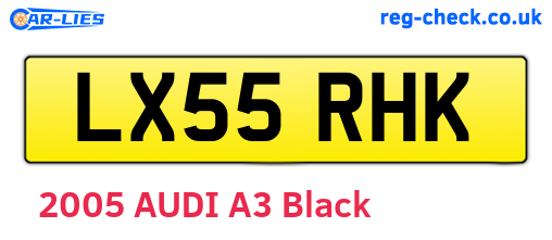 LX55RHK are the vehicle registration plates.