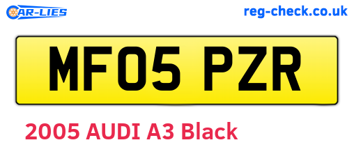MF05PZR are the vehicle registration plates.