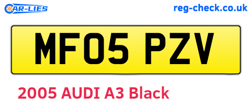 MF05PZV are the vehicle registration plates.
