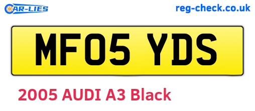 MF05YDS are the vehicle registration plates.