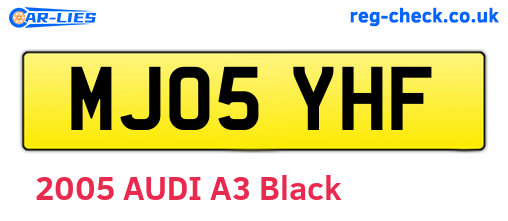 MJ05YHF are the vehicle registration plates.