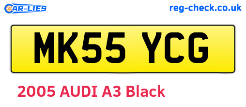 MK55YCG are the vehicle registration plates.