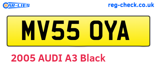 MV55OYA are the vehicle registration plates.