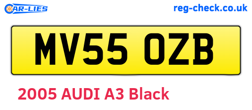 MV55OZB are the vehicle registration plates.