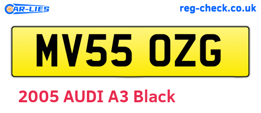 MV55OZG are the vehicle registration plates.