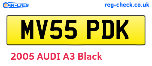 MV55PDK are the vehicle registration plates.