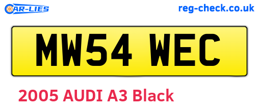 MW54WEC are the vehicle registration plates.