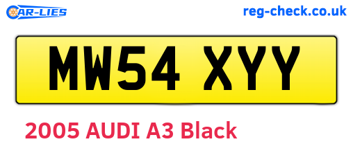 MW54XYY are the vehicle registration plates.