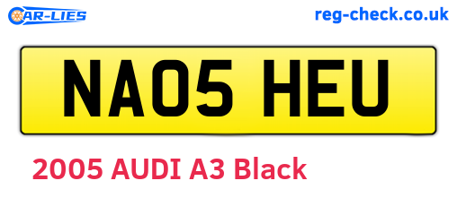 NA05HEU are the vehicle registration plates.