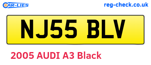 NJ55BLV are the vehicle registration plates.