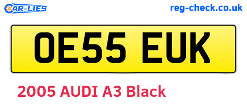 OE55EUK are the vehicle registration plates.