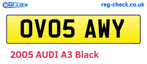OV05AWY are the vehicle registration plates.