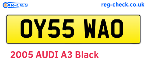 OY55WAO are the vehicle registration plates.