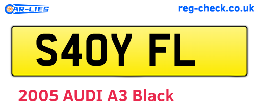S40YFL are the vehicle registration plates.