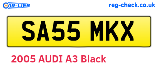 SA55MKX are the vehicle registration plates.