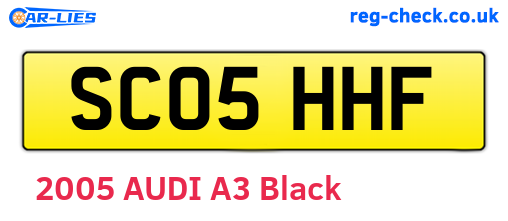 SC05HHF are the vehicle registration plates.