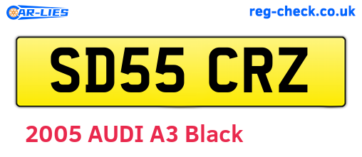 SD55CRZ are the vehicle registration plates.
