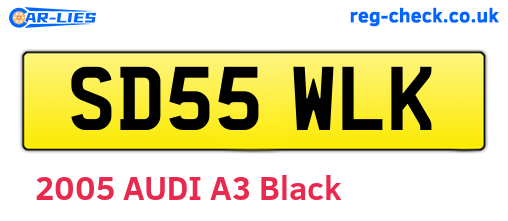 SD55WLK are the vehicle registration plates.