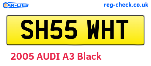 SH55WHT are the vehicle registration plates.