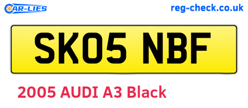 SK05NBF are the vehicle registration plates.