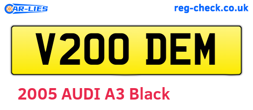 V200DEM are the vehicle registration plates.