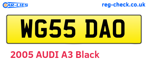 WG55DAO are the vehicle registration plates.